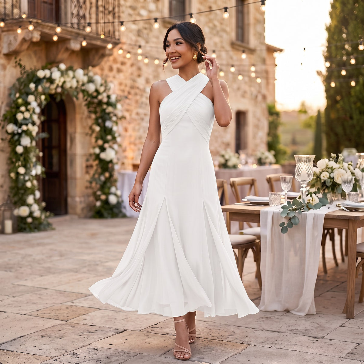 Robe Longue Dos Nu Femme Invitée Mariage