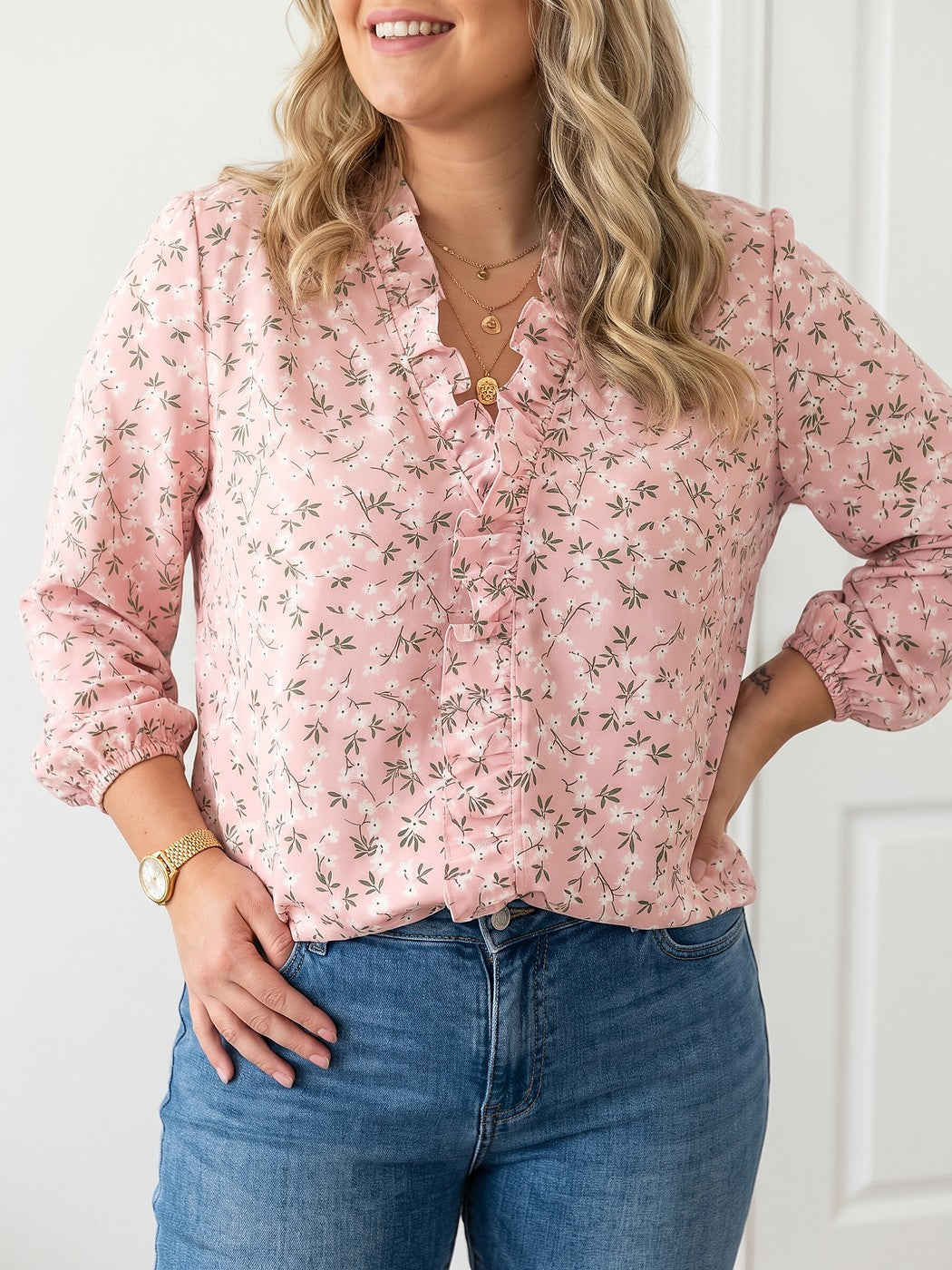Blouse à Volants Femme Manches Ballon