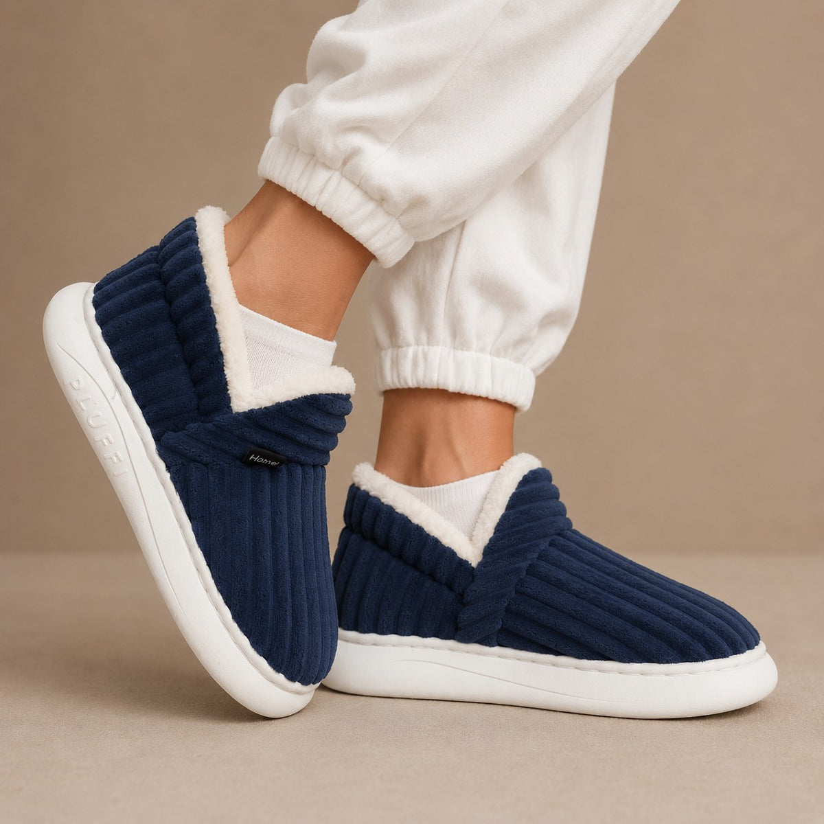 Chaussons Montants Fourrés Femme à Semelle Épaisse