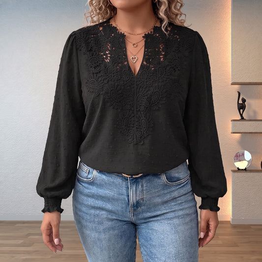 Blouse Dentelle Femme à Manches Ballon