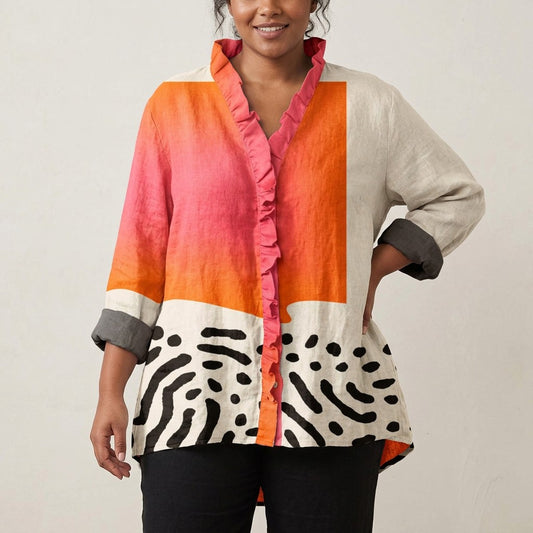 Chemise Imprimée Femme à Manches Longues