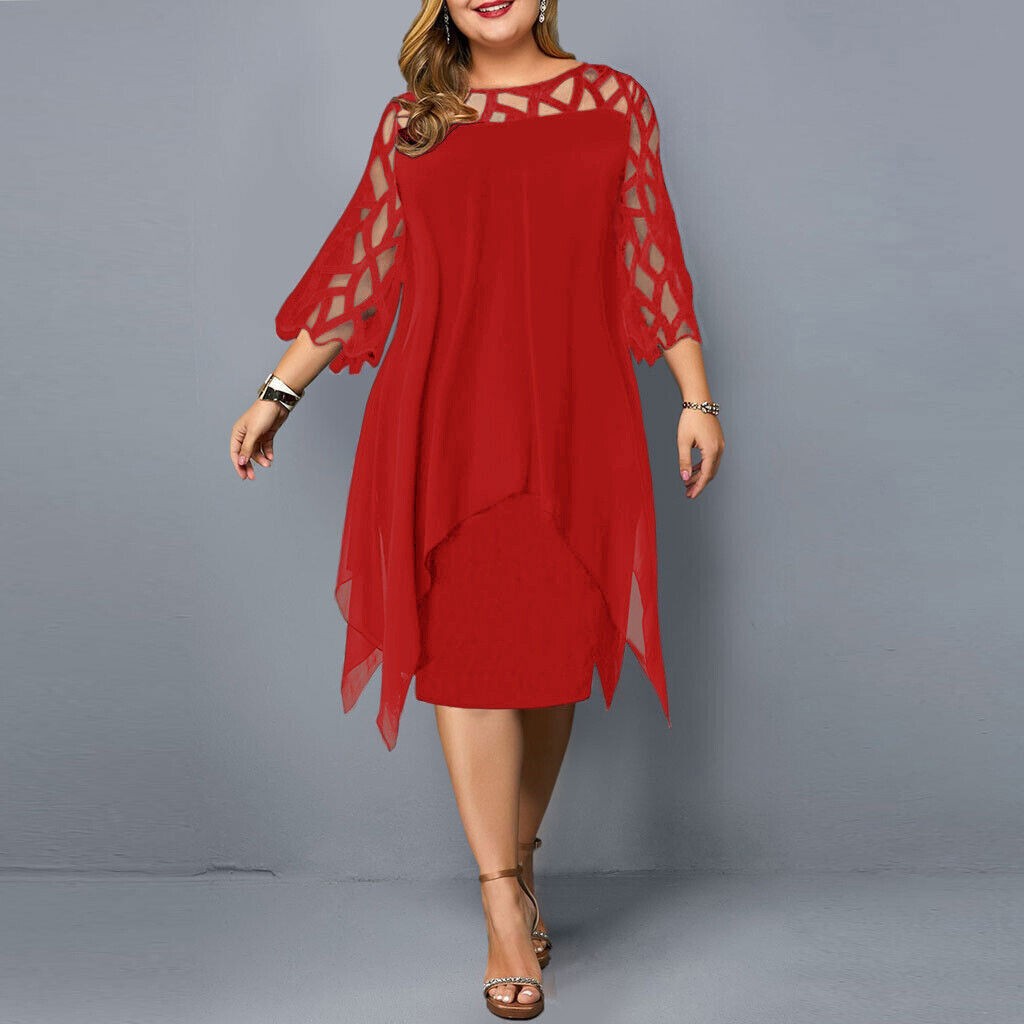 Robe en Mousseline Femme Grande Taille