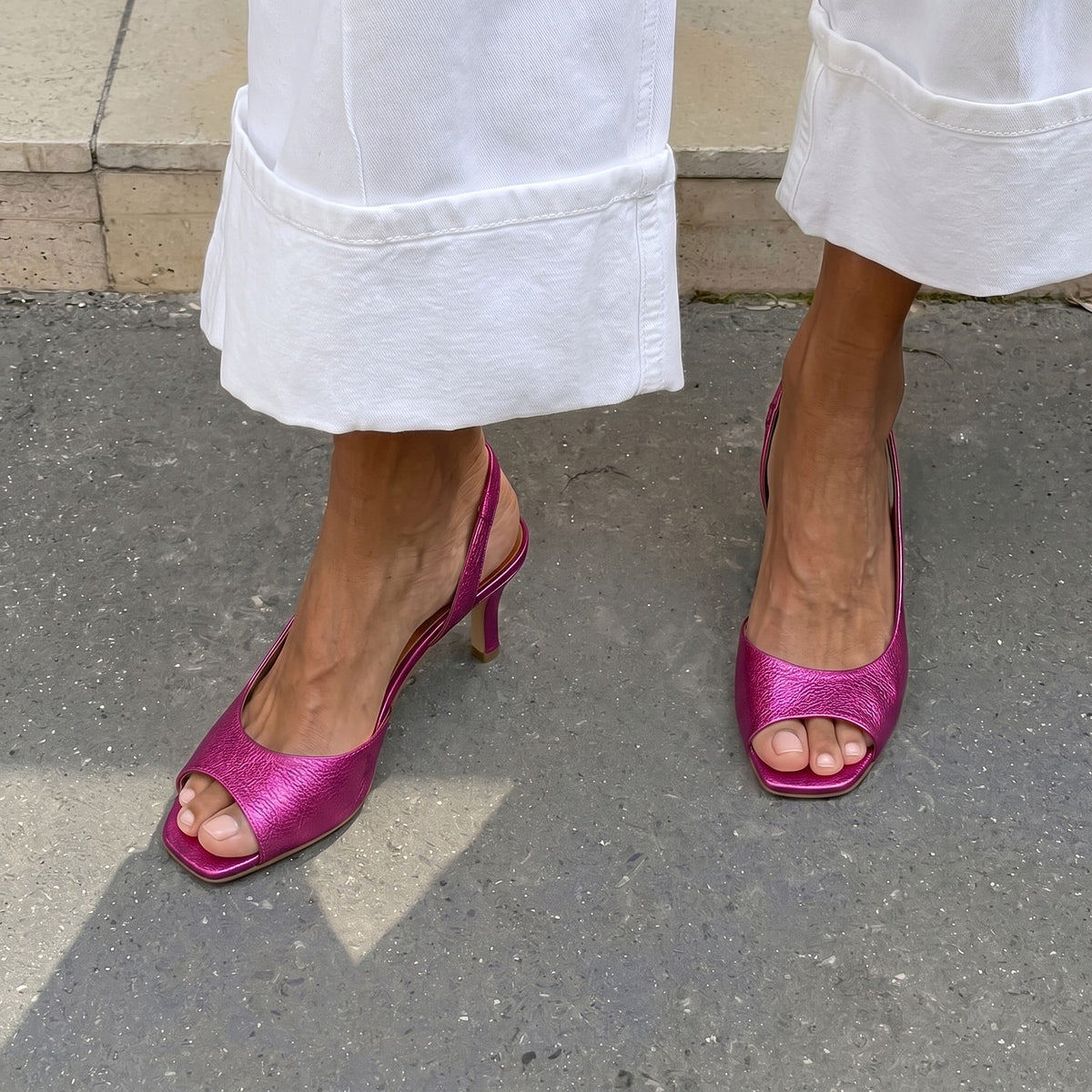 Sandales Petit Talon Femme Slingback