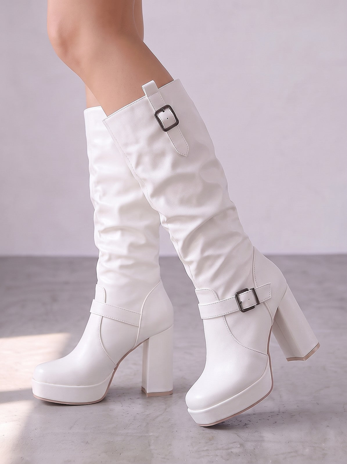 Bottes Mi-Mollet Femme à Boucles