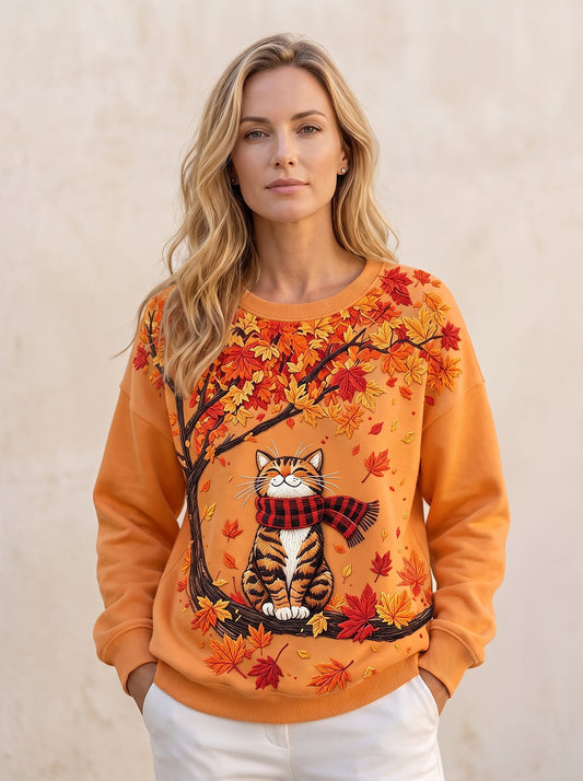 Sweat Femme à Motif Chat