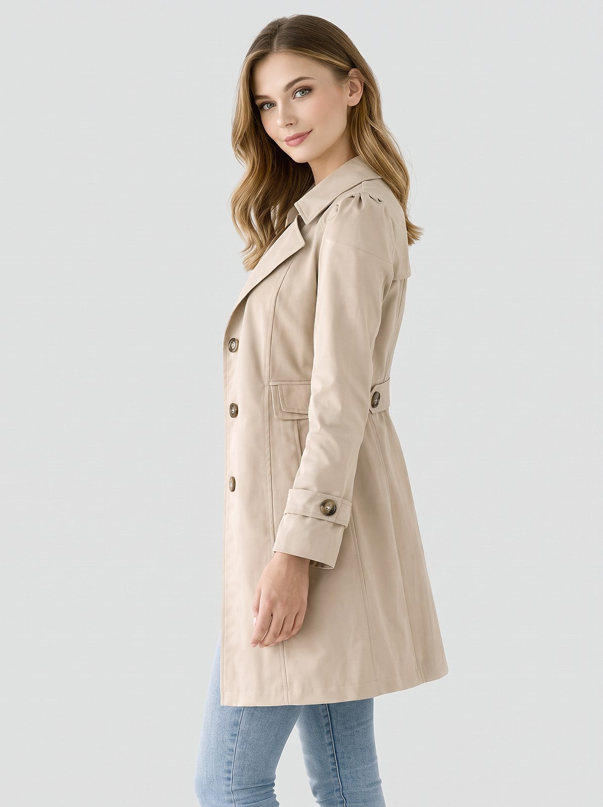 Trench Femme Doublé à Revers