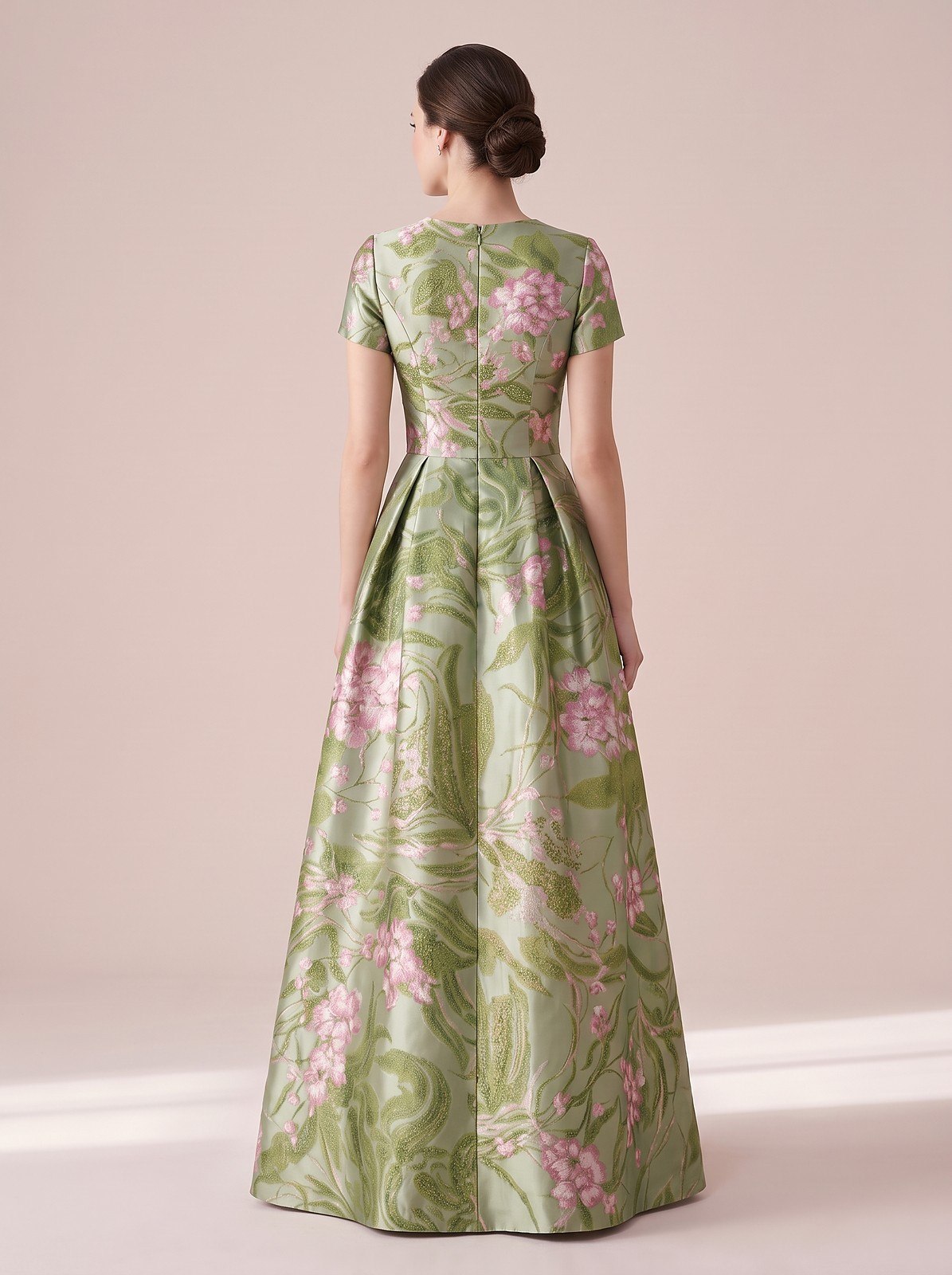 Robe de Soirée Longue Fleurie avec Poches