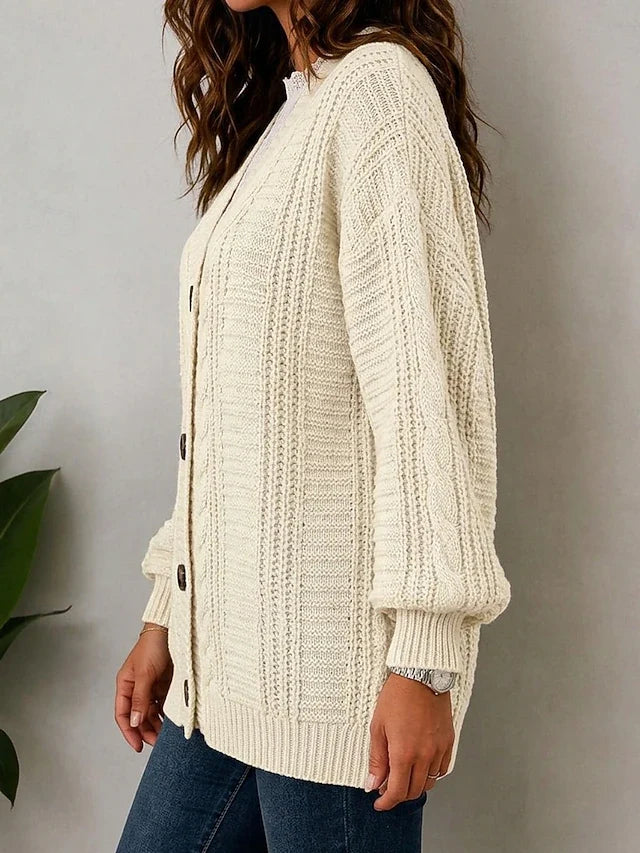 Oversized cardigan i tung kabelstrik