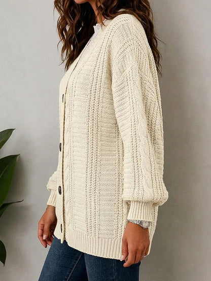 Oversized cardigan i tung kabelstrik
