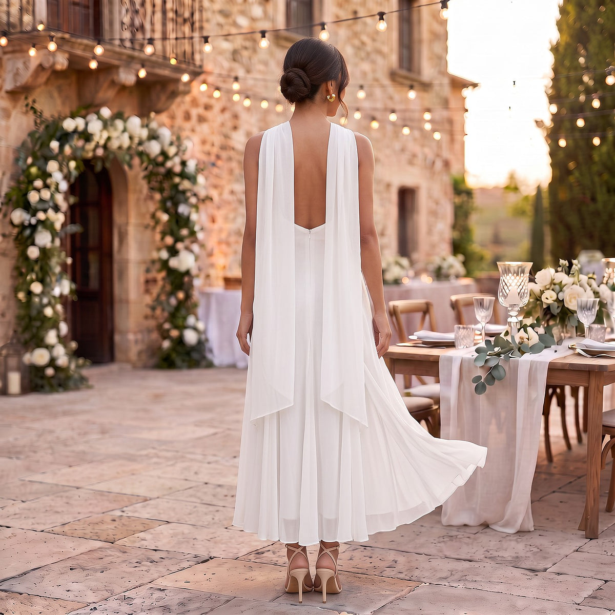Robe Longue Dos Nu Femme Invitée Mariage