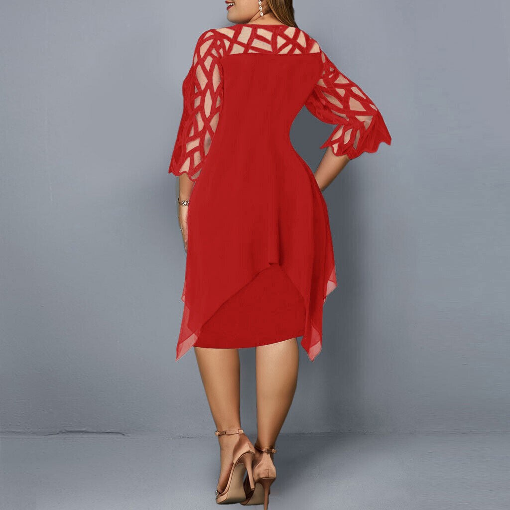 Robe en Mousseline Femme Grande Taille