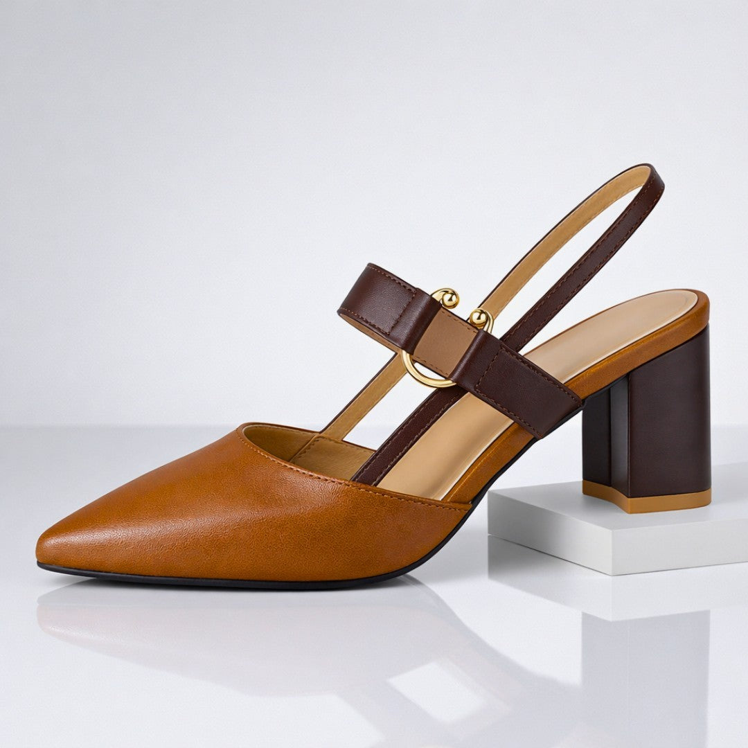 Escarpins Slingback Femme à Talon Carré