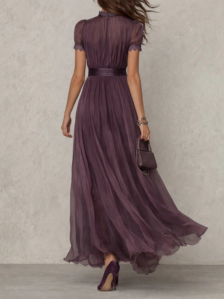 Robe Longue à Col Montant Femme