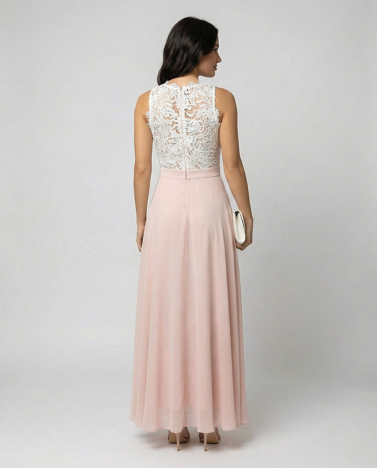 Robe Longue en Dentelle Femme sans Manches
