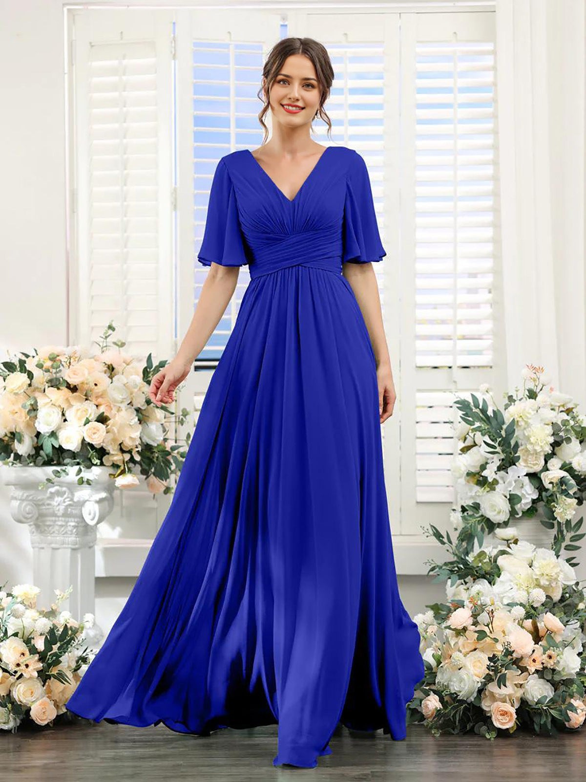 Robe Longue Femme à Manches Papillon