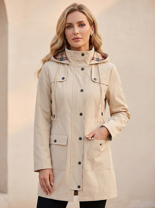 Imperméable Doublé Femme à Capuche