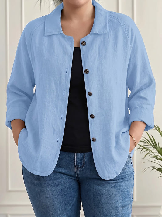 Chemise Ample Femme en Crépon Manches Raglan