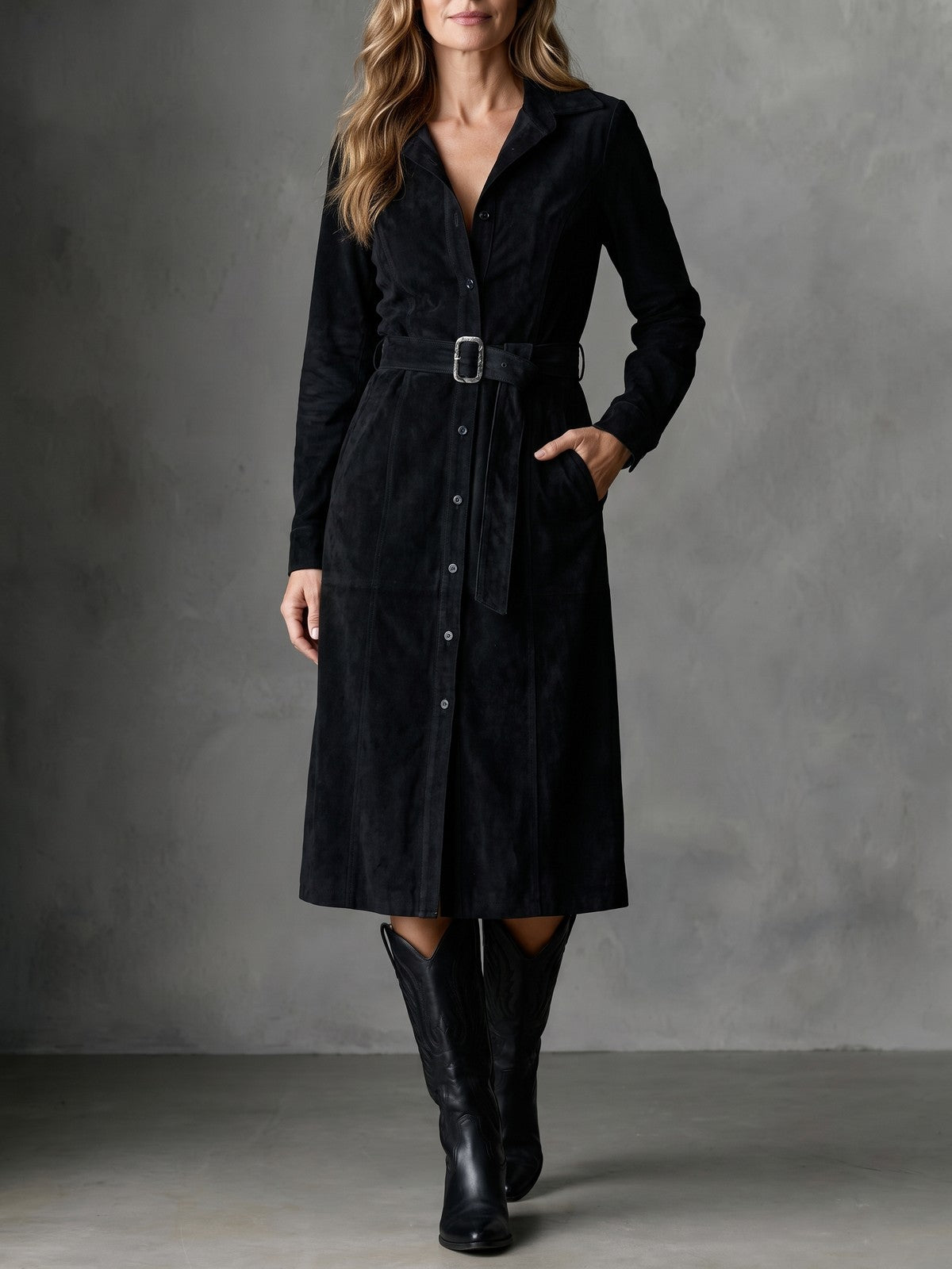 Robe Chemise Femme à Manches Longues