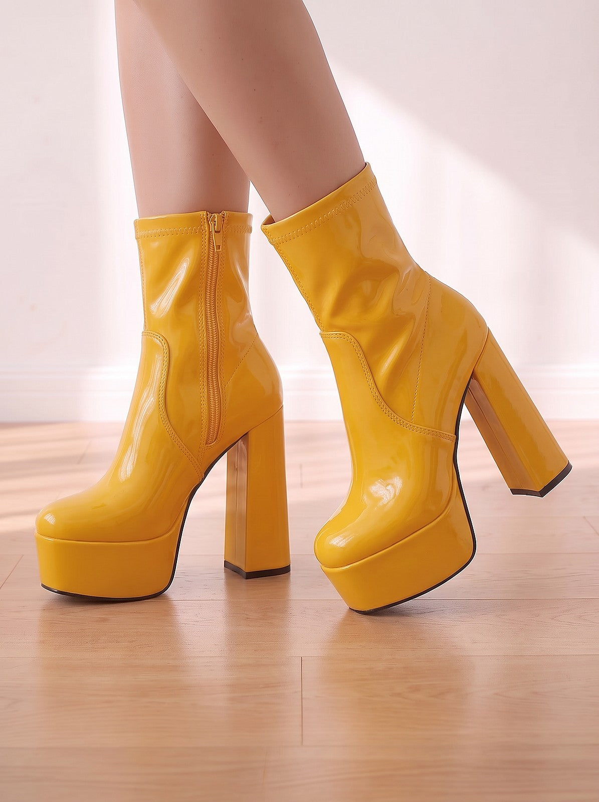 Bottines Vernies Femme à Plateforme